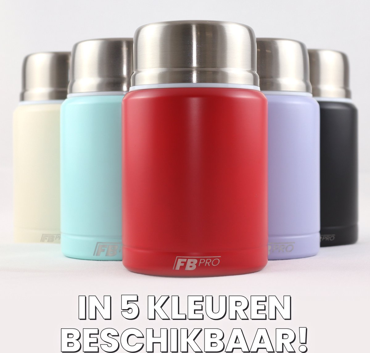 Zwarte Thermos Voedselcontainer - Thermoskan - Zwart - 450ml