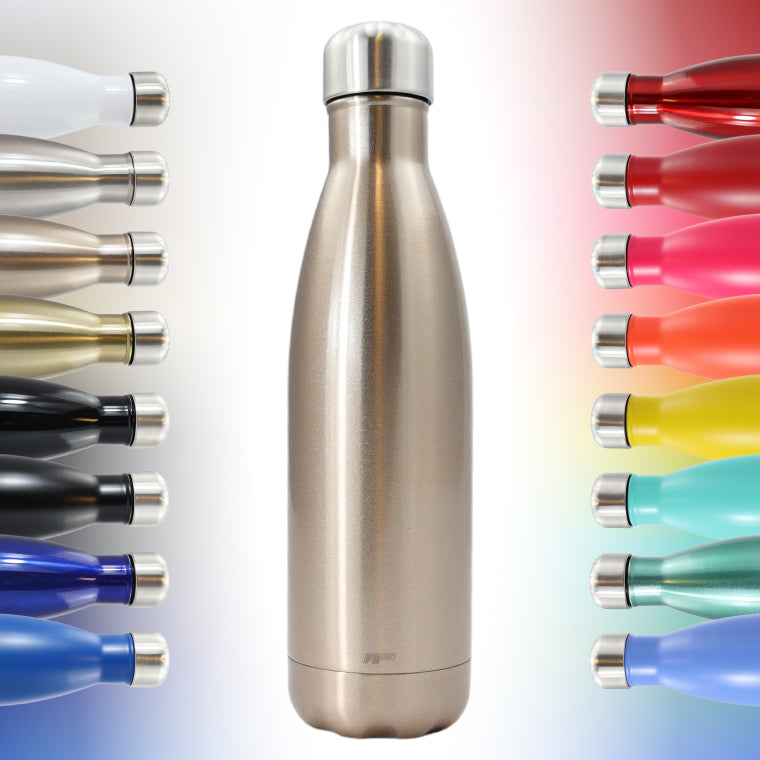 Thermosfles - Waterfles - Drinkfles slank 500ml - Sparkly Chrome - Glinsterend Metaal