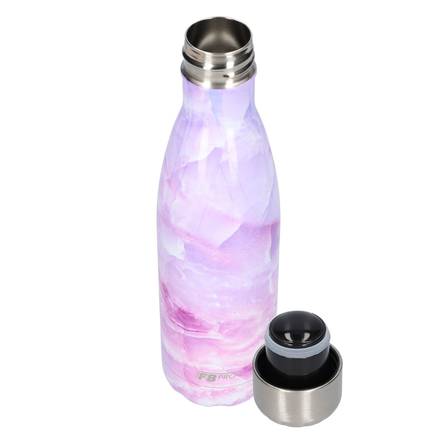 Thermosfles - Waterfles - Drinkfles slank 500ml - Pink Marble - Roze Marmer