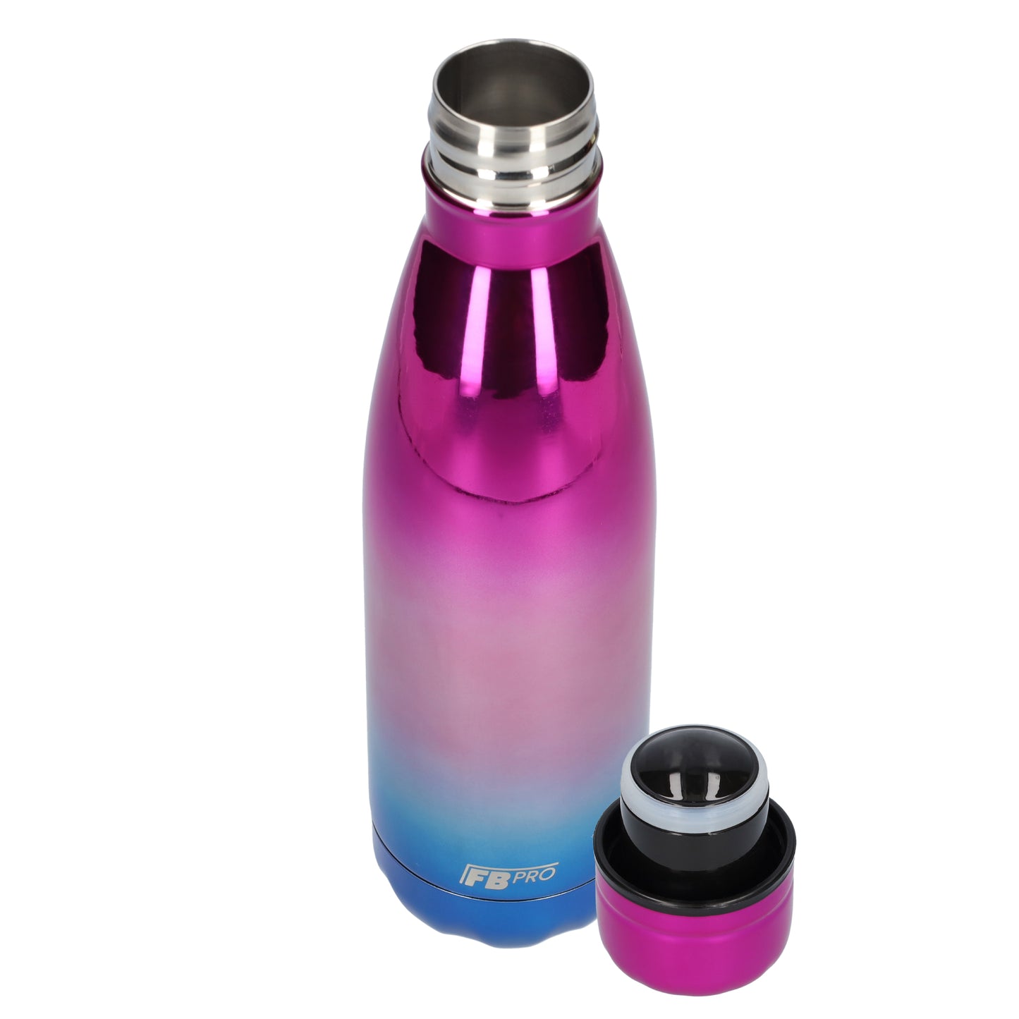 Thermosfles - Waterfles - Drinkfles slank 500ml - Raspberry Chrome Blue - Framboos Chrome Blauw