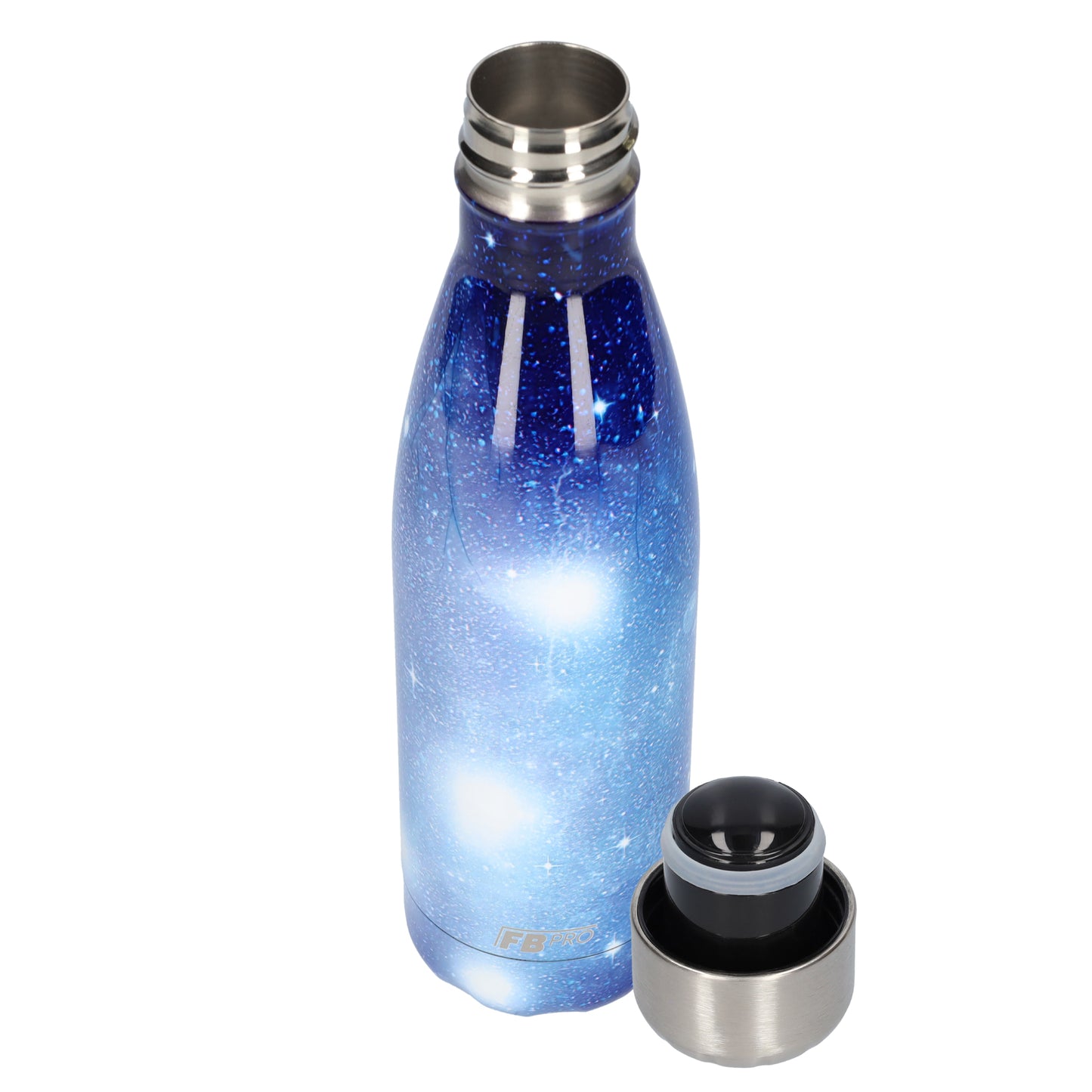 Thermosfles - Waterfles - Drinkfles slank 500 ml - Bright Galaxy Blue - Fel Ruimte Blauw