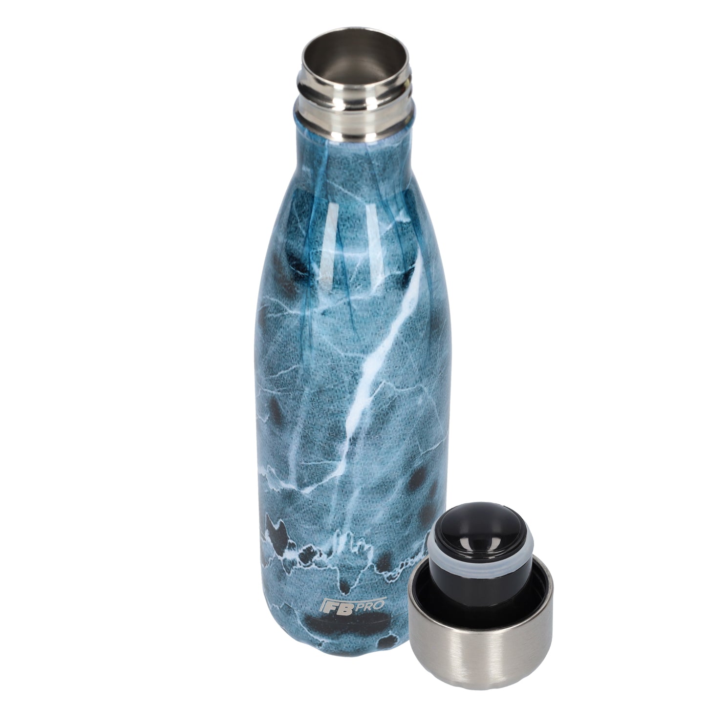 Thermosfles - Waterfles - Drinkfles slank 500 ml - Dark Blue Lighting - Donkerblauwe Onweer