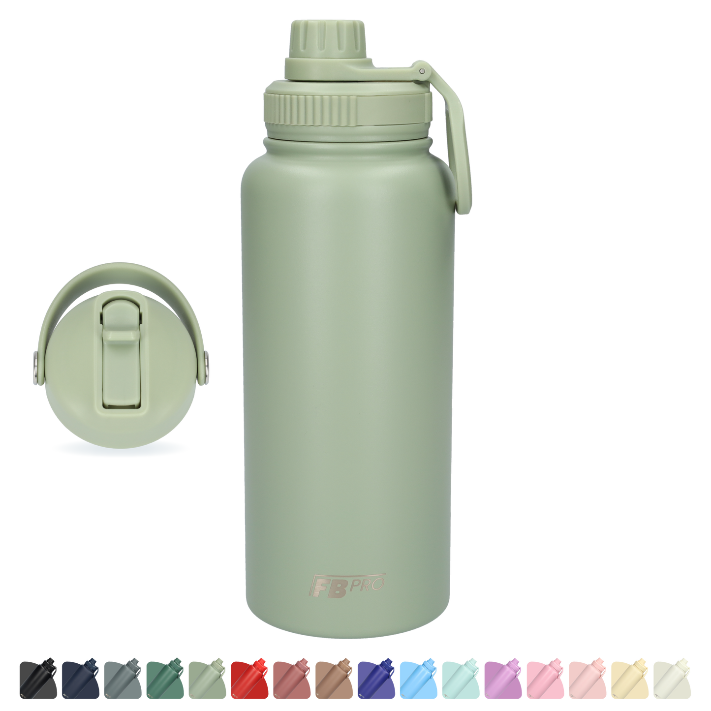 Thermos drinkfles 1 L - Isolerende Waterfles - Drinkfles met rietje - Lichtgroen