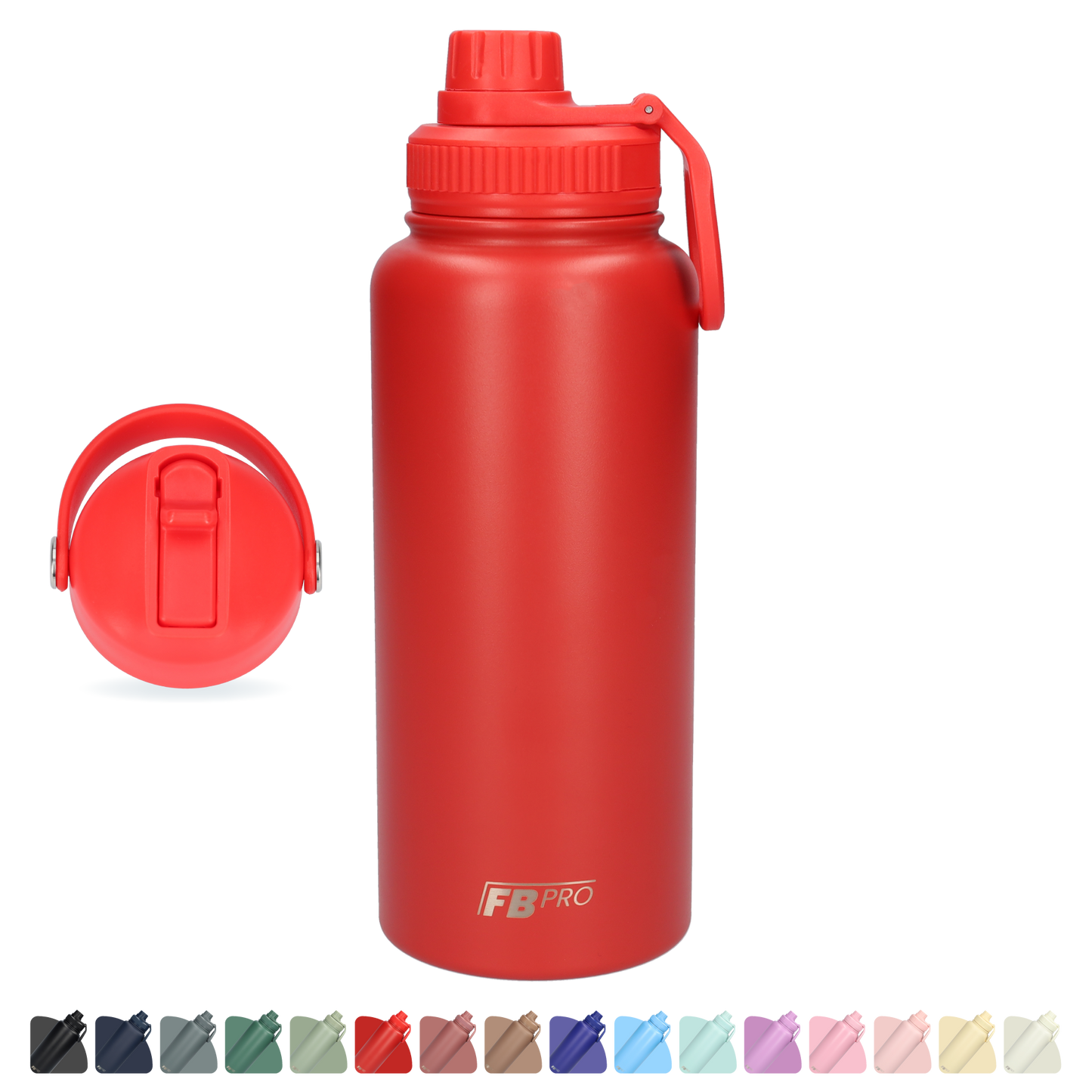 Thermos drinkfles 1 L - Isolerende Waterfles - Drinkfles met rietje - Rood