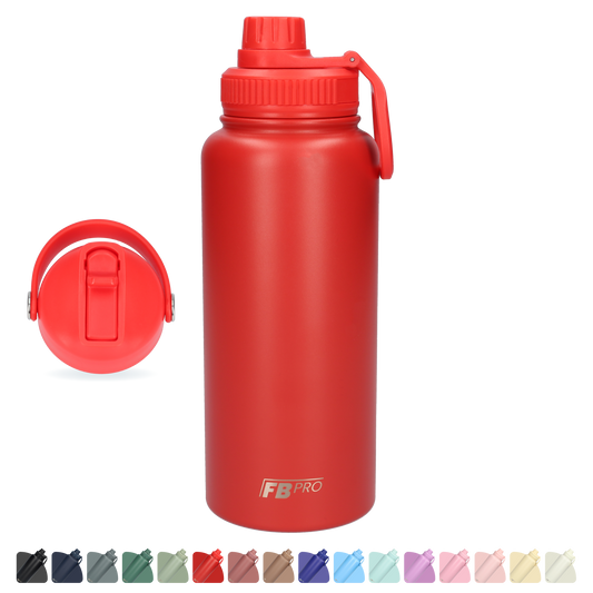 Thermos drinkfles 1 L - Isolerende Waterfles - Drinkfles met rietje - Rood