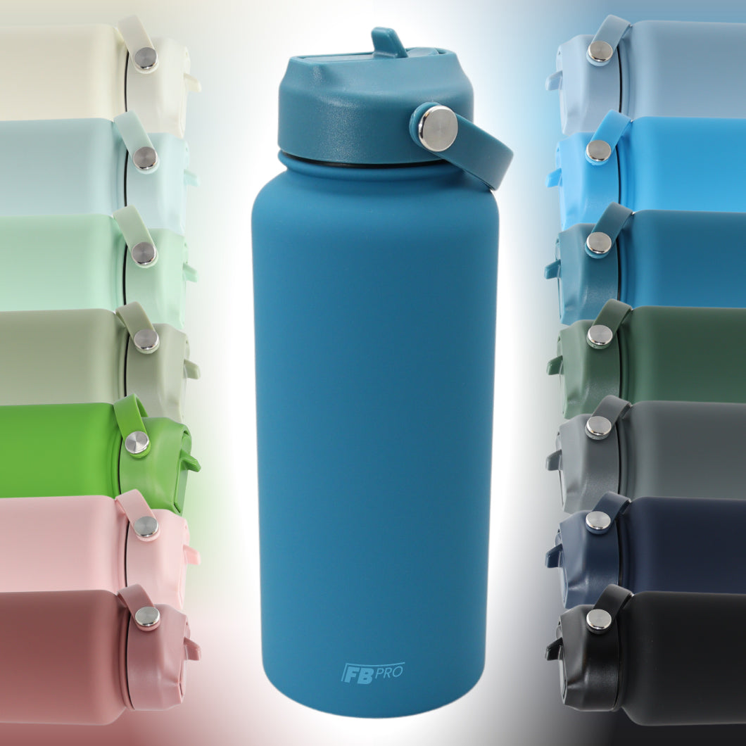 Thermos waterfles - Isolerende Waterfles - Drinkfles - 1 L - Zee Blauw