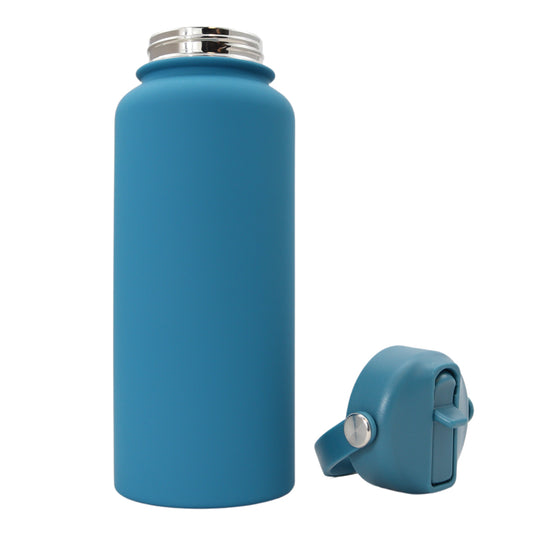 Thermos waterfles - Isolerende Waterfles - Drinkfles - 1 L - Zee Blauw