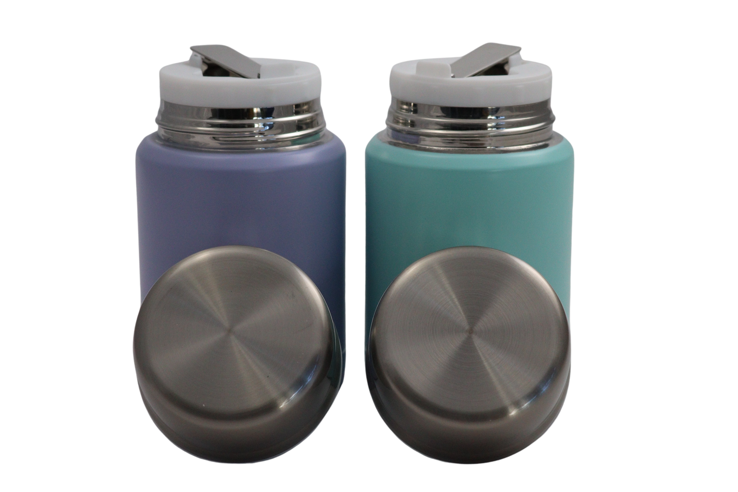 Lichtblauw & Lichtpaarse Thermos Voedselcontainer - Thermoskan - Blauw & Paars - 450ml