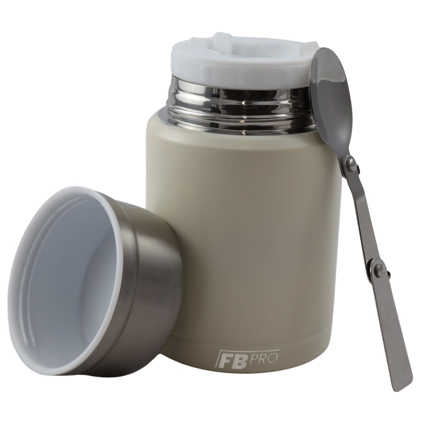 Witte Thermos Voedselcontainer - Thermoskan - Ivoor wit - 450ml