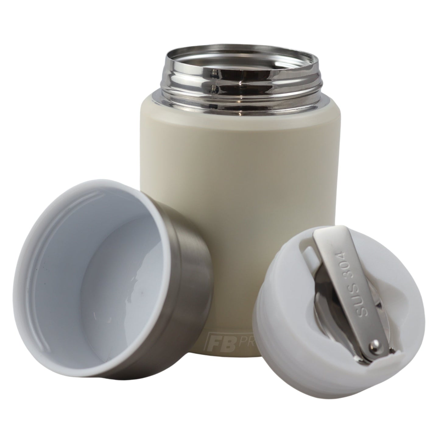 Witte Thermos Voedselcontainer - Thermoskan - Ivoor wit - 450ml