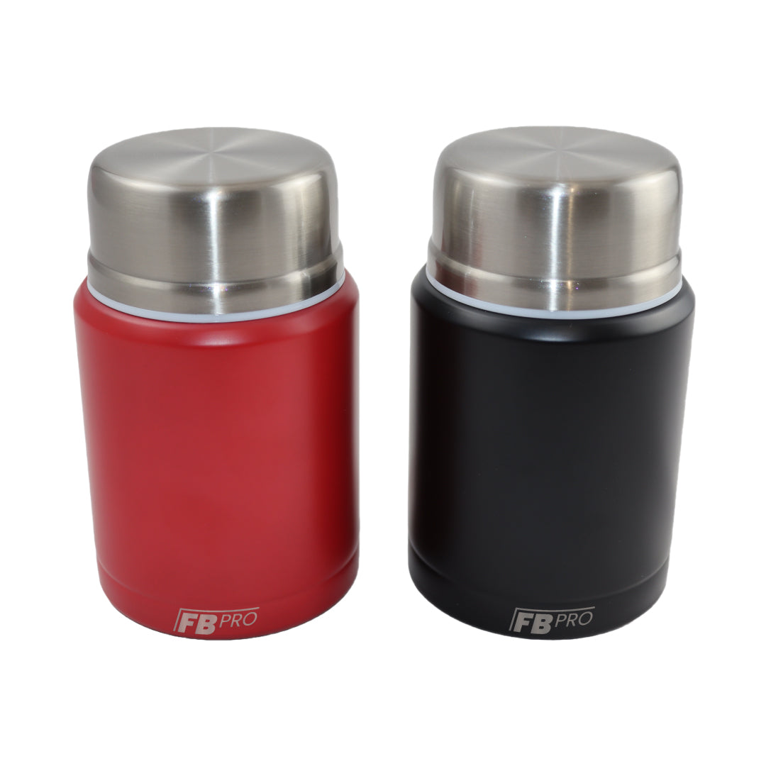 Rode & Zwarte Thermos Voedselcontainer - Thermoskan - Rood & Zwart - 450ml