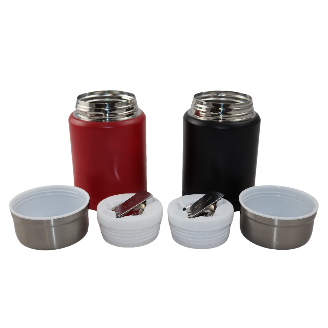 Rode & Zwarte Thermos Voedselcontainer - Thermoskan - Rood & Zwart - 450ml