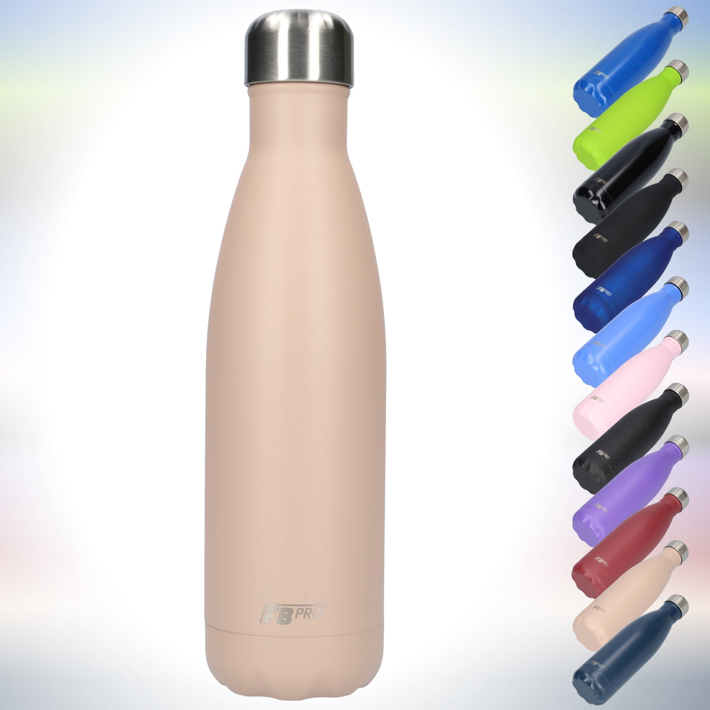 Thermosfles - Waterfles - Drinkfles slank 500ml - Matte Light Beige - Mat Licht Beige