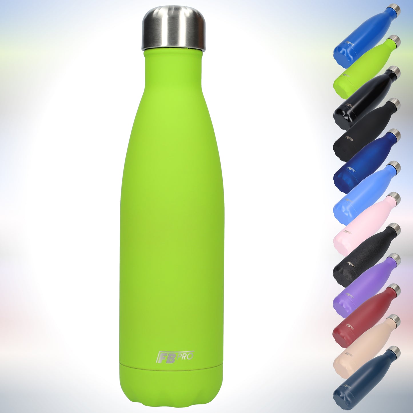 Thermosfles - Waterfles - Drinkfles slank 500ml - Matte Lime Green - Mat Limoen Groen