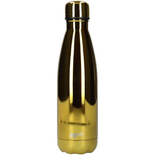 Thermosfles - Waterfles - Drinkfles slank 500 ml - Chrome Gold - Chroom Goud