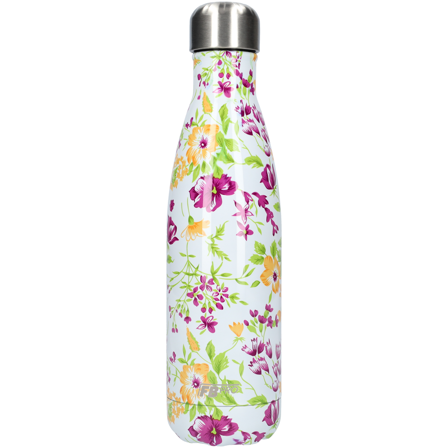 Thermosfles - Waterfles - Drinkfles slank 500ml - Purple & Yellow Flowers - Paars & Gele Bloemen