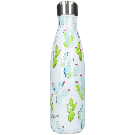 Thermosfles - Waterfles - Drinkfles slank 500ml - Cactus White - Cactus Wit