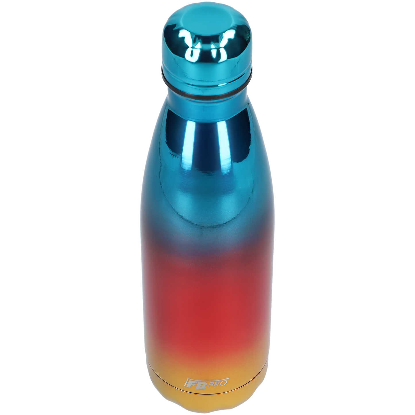 Thermosfles - Waterfles - Drinkfles slank 500ml - Chrome Blue, Red & Yellow - Chroom Blauw, Rood & Geel