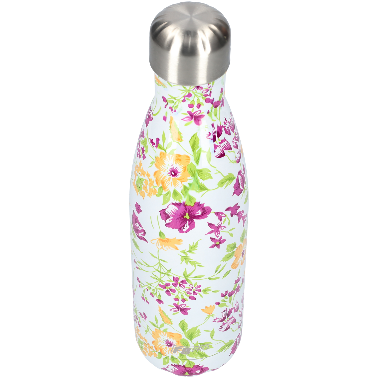 Thermosfles - Waterfles - Drinkfles slank 500ml - Purple & Yellow Flowers - Paars & Gele Bloemen