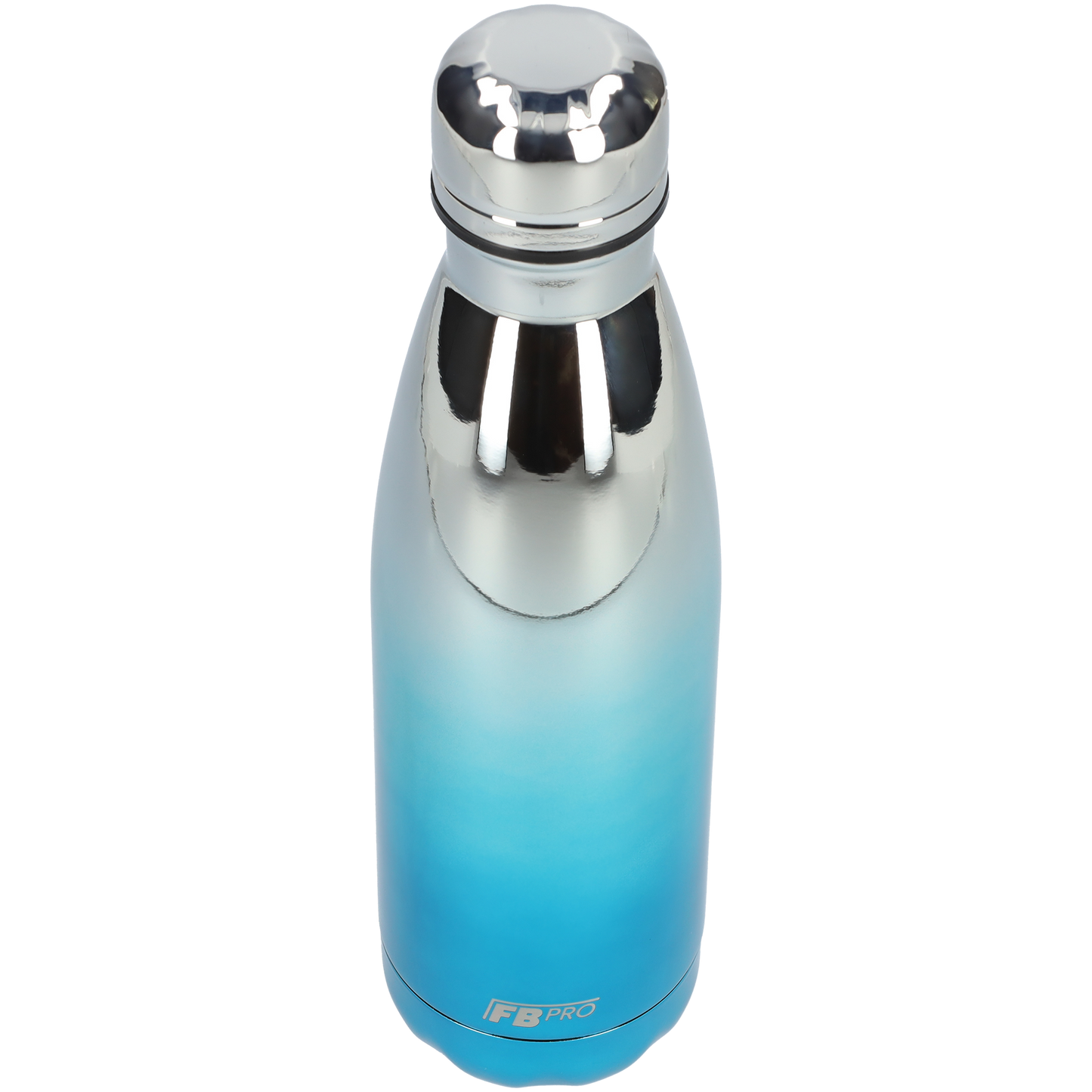 Thermosfles - Waterfles - Drinkfles slank 500ml - Silver Blue Chrome - Zilver/Blauw Chroom