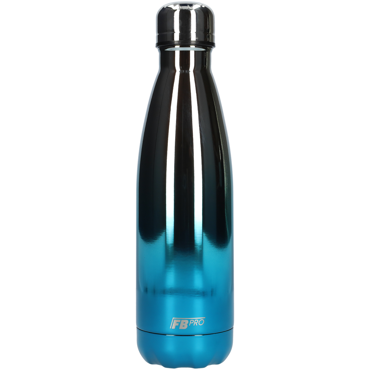 Thermosfles - Waterfles - Drinkfles slank 500ml - Silver Blue Chrome - Zilver/Blauw Chroom