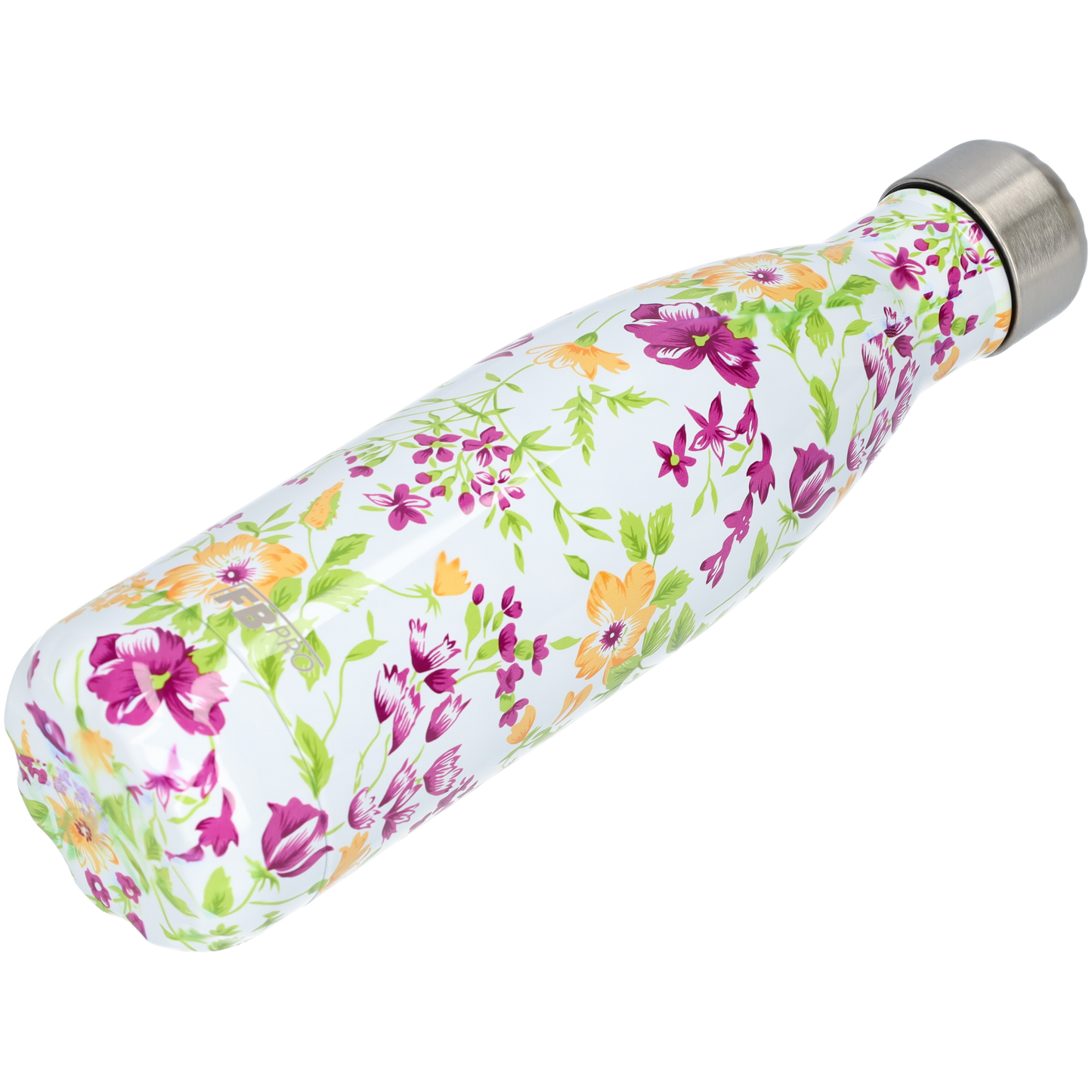 Thermosfles - Waterfles - Drinkfles slank 500ml - Purple & Yellow Flowers - Paars & Gele Bloemen