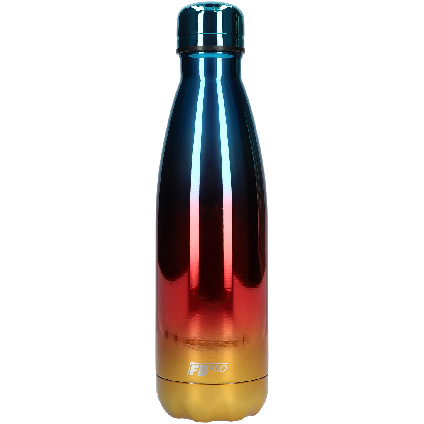 Thermosfles - Waterfles - Drinkfles slank 500ml - Chrome Blue, Red & Yellow - Chroom Blauw, Rood & Geel