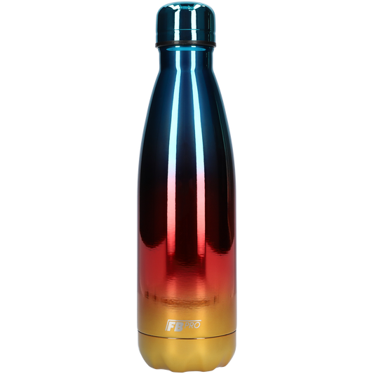 Thermosfles - Waterfles - Drinkfles slank 500ml - Chrome Blue, Red & Yellow - Chroom Blauw, Rood & Geel