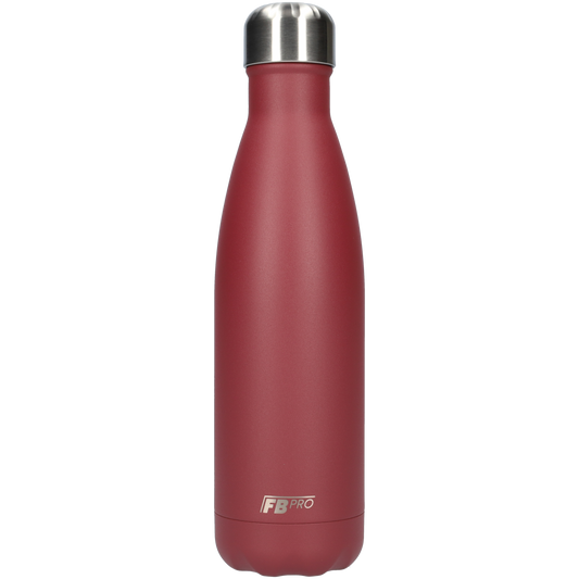 Thermosfles - Waterfles - Drinkfles slank 500ml - Matte Bordeaux Red- Mat Bordeaux Rood