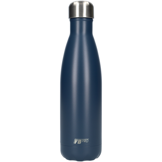 Thermosfles - Waterfles - Drinkfles slank 500ml - Dark Matte Muted Blue - Donker Mat Gedimpt Blauw