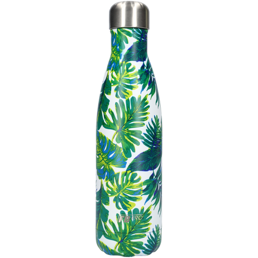 Thermosfles - Waterfles - Drinkfles slank 500ml - Tropical Leaves - Tropische Bladeren