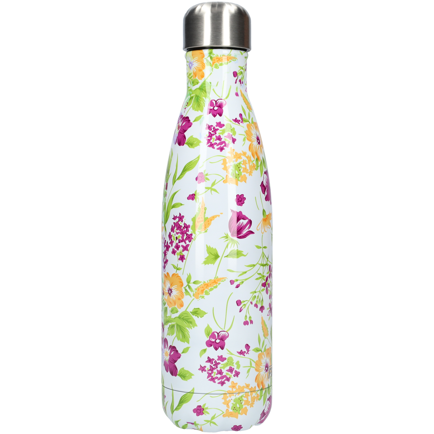 Thermosfles - Waterfles - Drinkfles slank 500ml - Purple & Yellow Flowers - Paars & Gele Bloemen