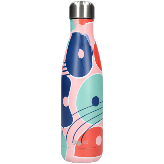 Thermosfles - Waterfles - Drinkfles slank 500ml - GeoSplash Pink - GeoSplash Roze