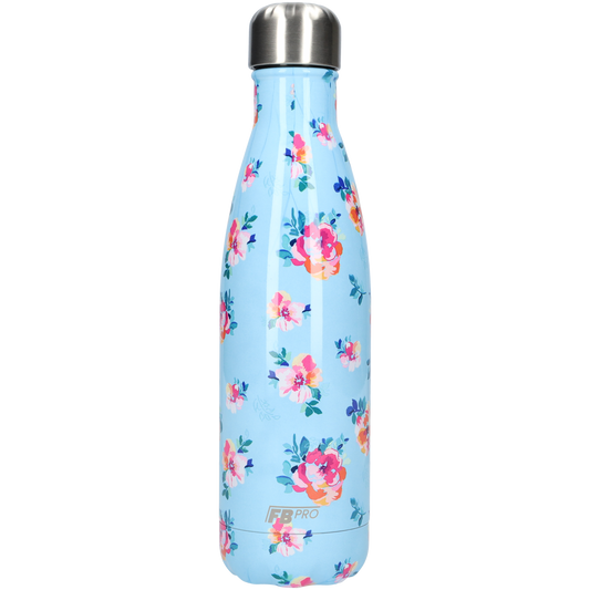 Thermosfles - Waterfles - Drinkfles slank 500ml - Classic Blue Flowers - Klassiek Blauw Bloemen