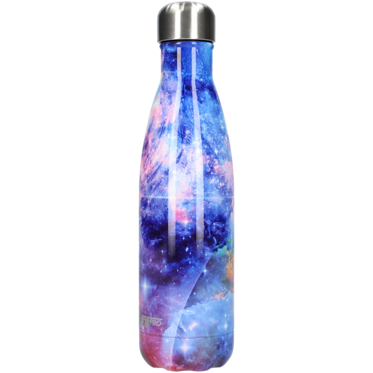 Thermosfles - Waterfles - Drinkfles slank 500 ml - Galaxy Purple - Sterrenhemel Paars