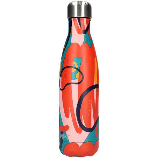 Thermosfles - Waterfles - Drinkfles slank 500ml - Colour Flow - Kleuren Flow