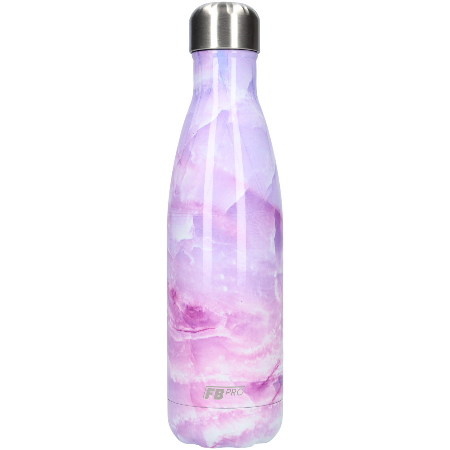 Thermosfles - Waterfles - Drinkfles slank 500ml - Pink Marble - Roze Marmer