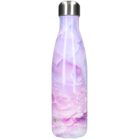 Thermosfles - Waterfles - Drinkfles slank 500ml - Pink Marble - Roze Marmer