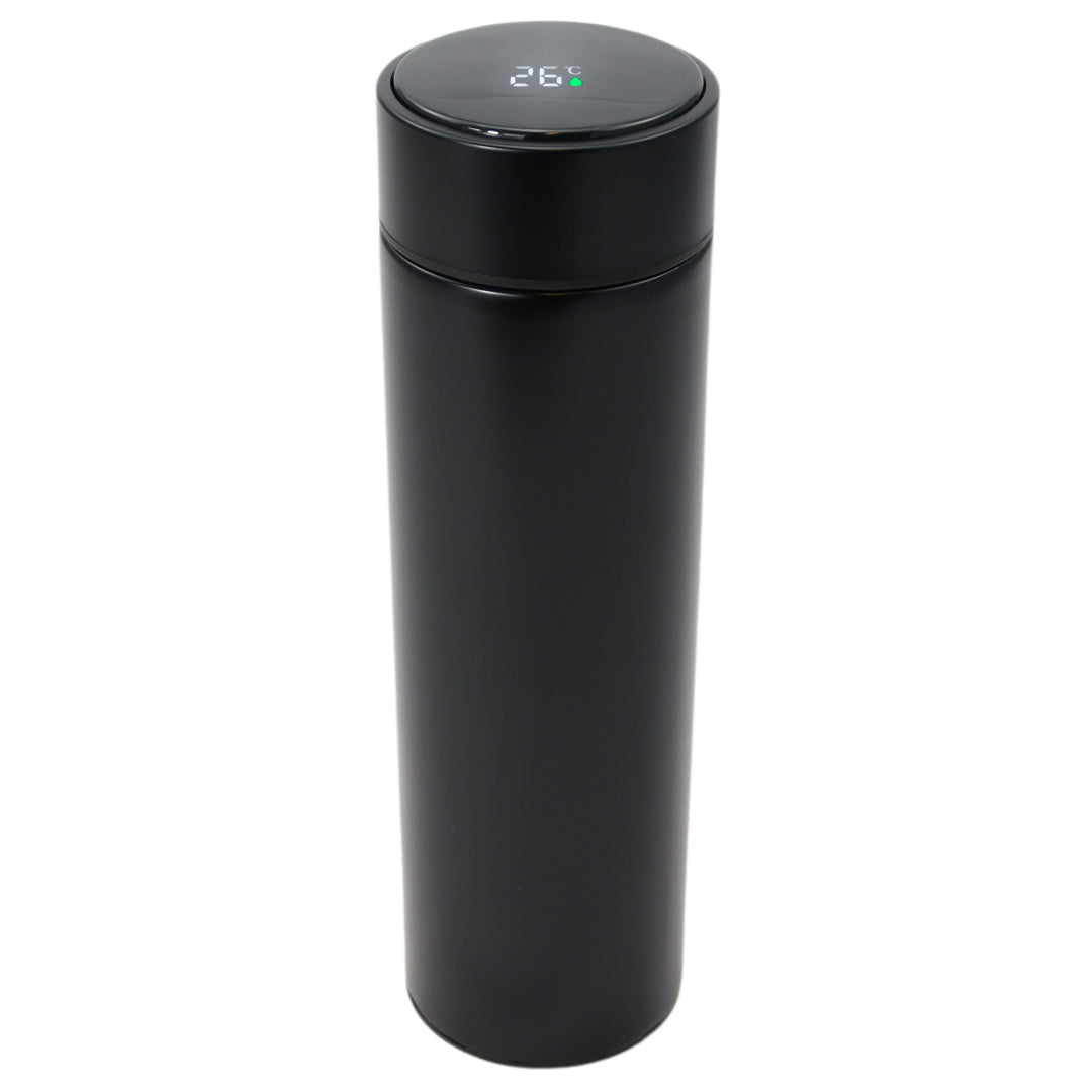 Smart Thermoskan - Met thee kruiden houder -  Luxe thermos kan - RVS - Deep Black - 500 ml