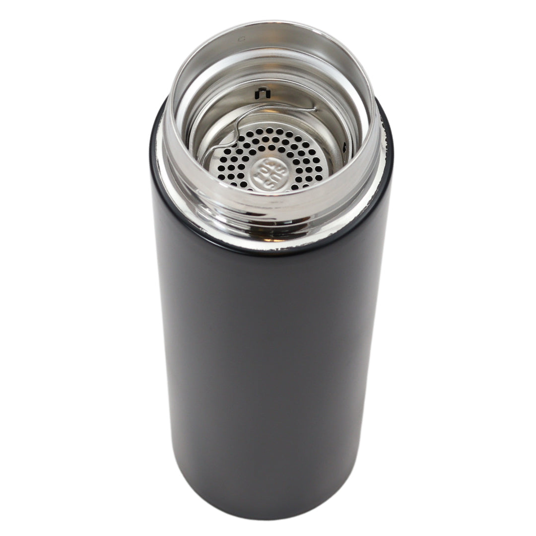 Smart Thermoskan - Met thee kruiden houder -  Luxe thermos kan - RVS - Deep Black - 500 ml