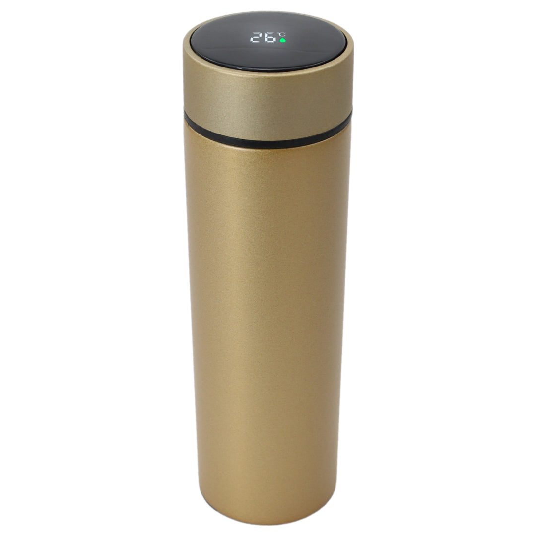 Smart Thermoskan - Met thee kruiden houder - RVS - 500 ml - Brushed Gold