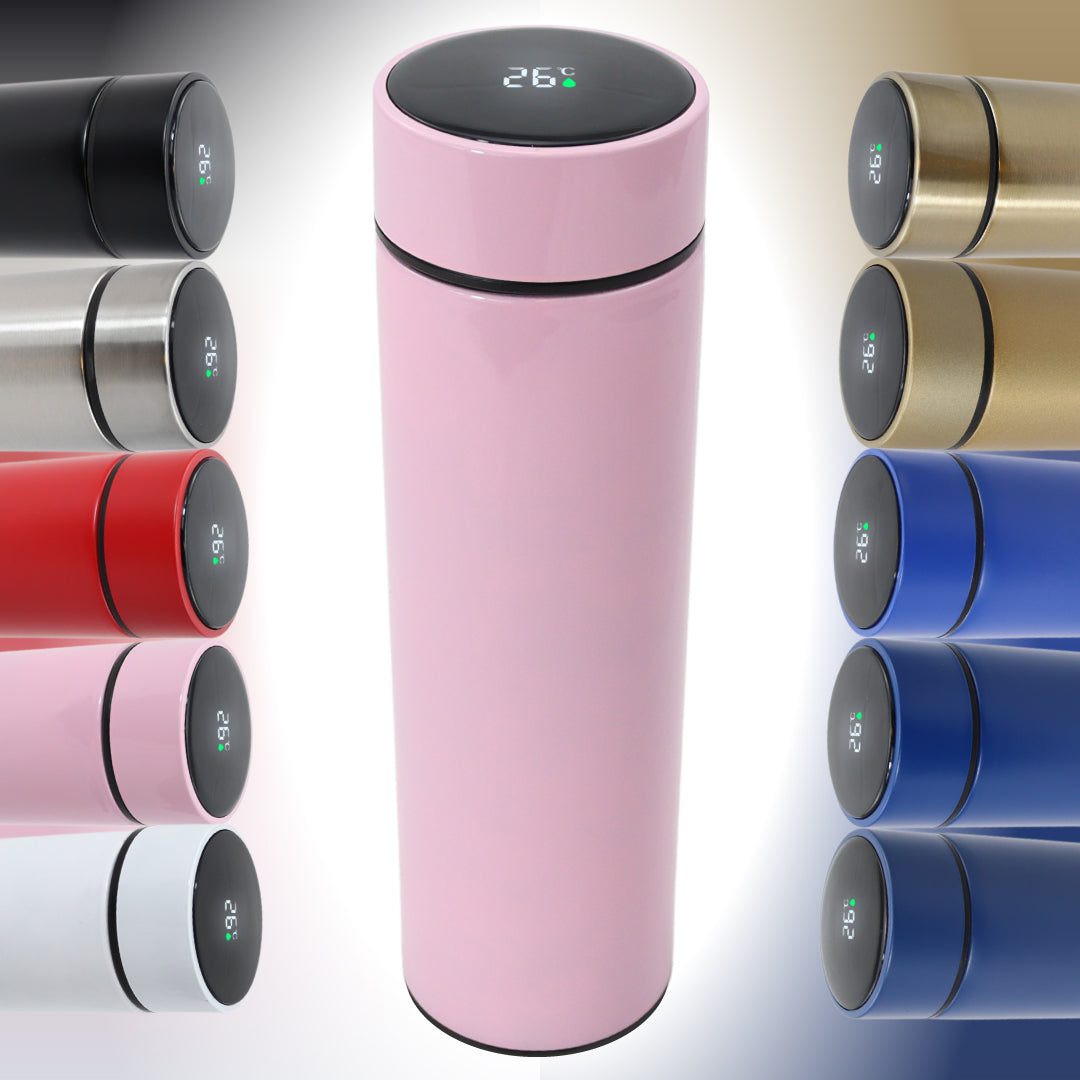 Smart Thermoskan - Met thee kruiden houder - Luxe thermos kan - 500 ml - Glossy Pink