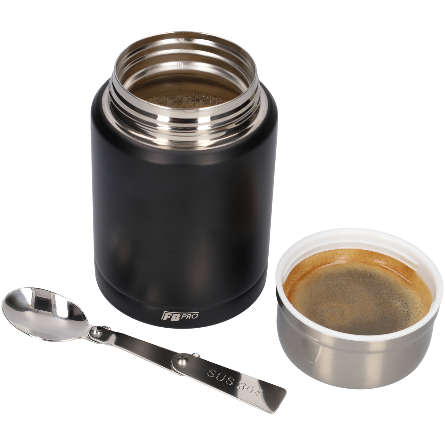 Zwarte Thermos Voedselcontainer - Thermoskan - Zwart - 450ml