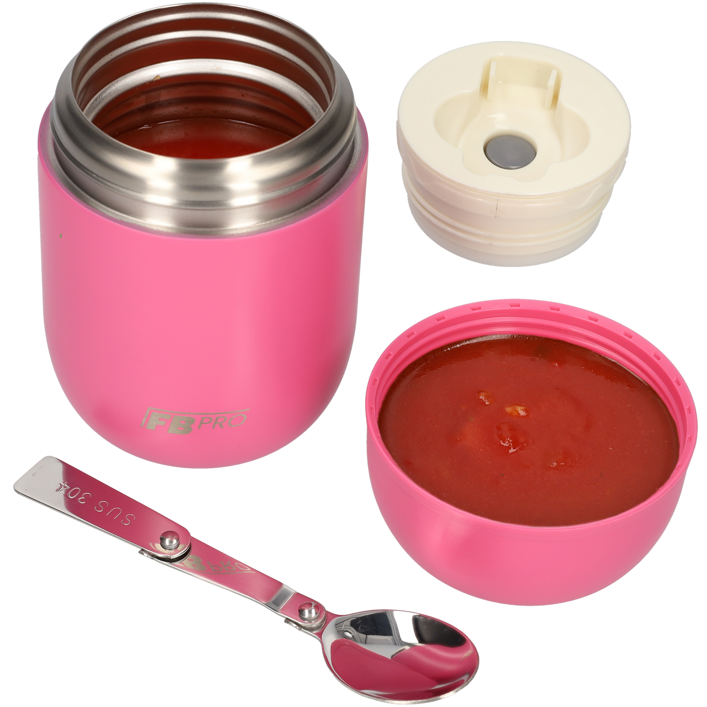 Thermos voedsel container - Thermoskan - 420ml - Roze