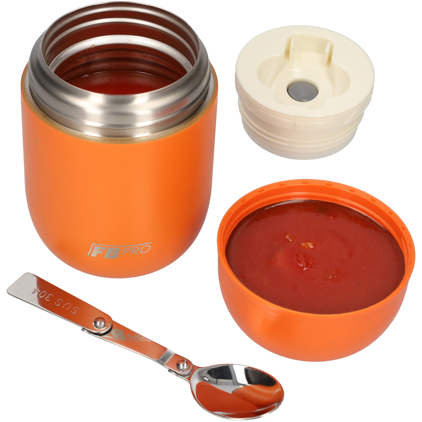 Thermos voedselcontainer - Thermoskan - Oranje - 420ml