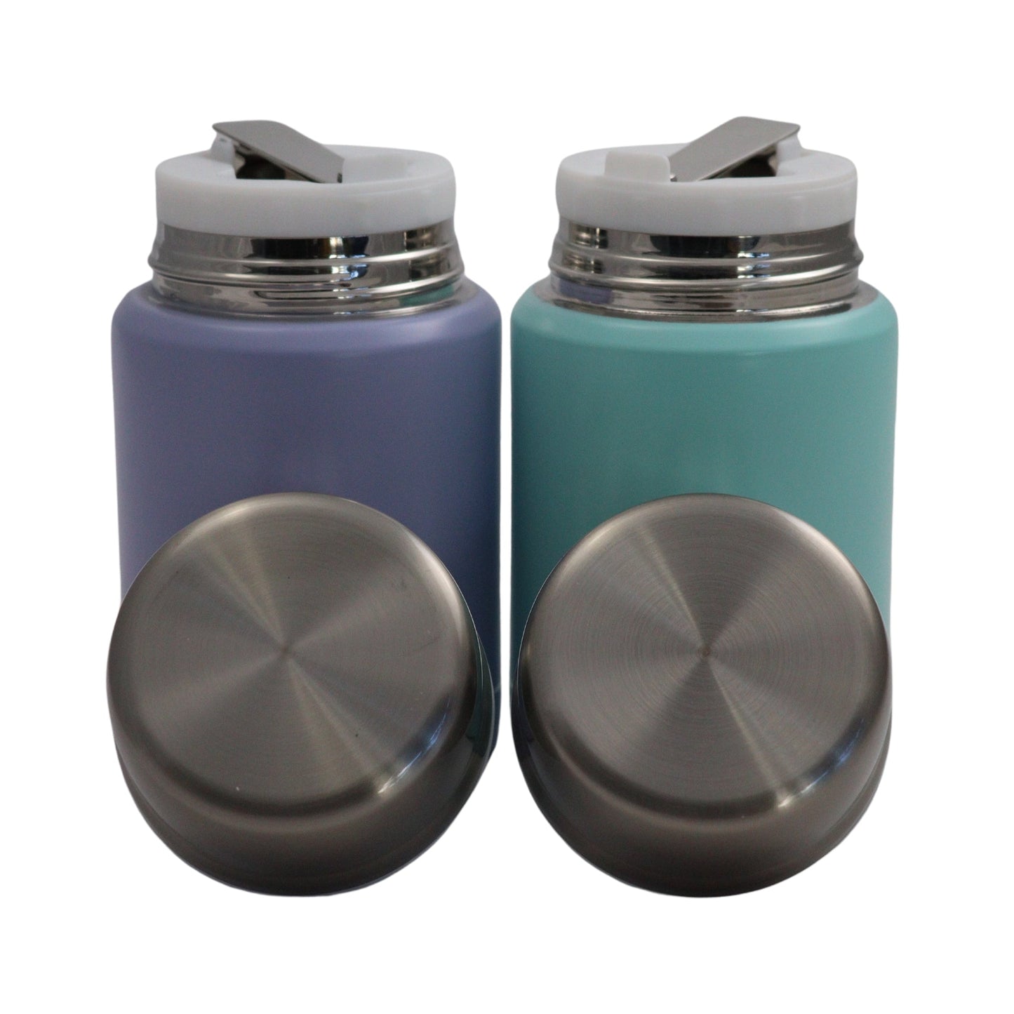 Lichtblauw & Lichtpaarse Thermos Voedselcontainer - Thermoskan - Blauw & Paars - 450ml