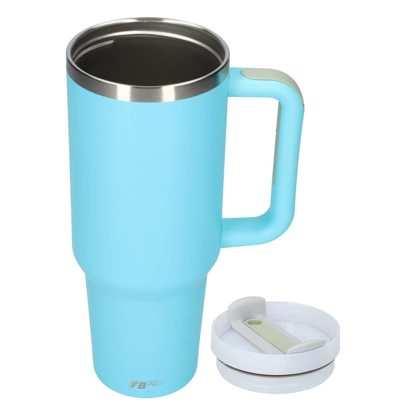 Thermos drinkbeker tumbler 1.2L met handvat en rietje - 1200 ML - Licht Blauw