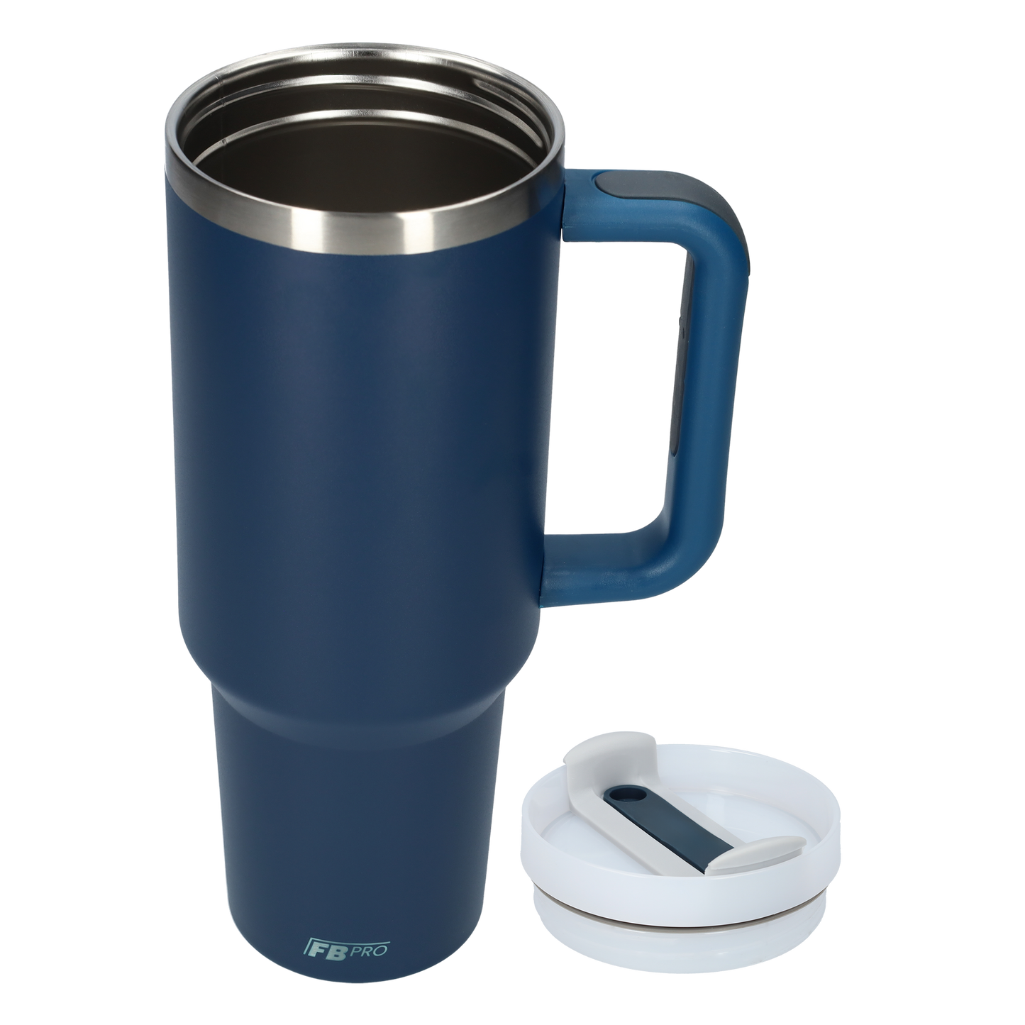 Thermos drinkbeker tumbler 1.2L met handvat en rietje - 1200 ML - Middernacht Blauw