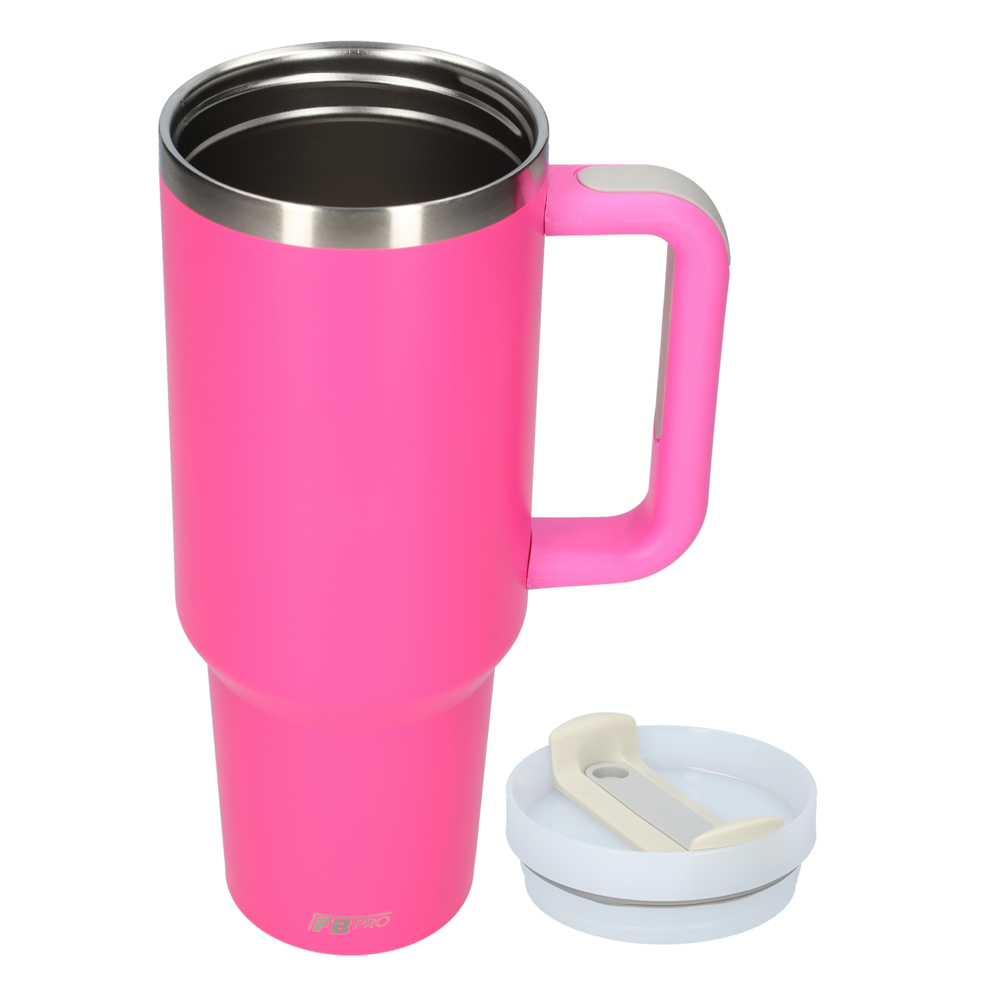 Thermos drinkbeker tumbler 1.2L met handvat en rietje - 1200 ML - Roze