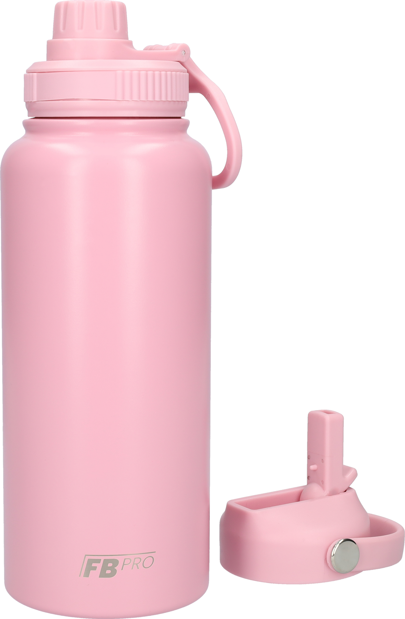 Thermos drinkfles 1 L - Isolerende Waterfles - Drinkfles met rietje - Roze